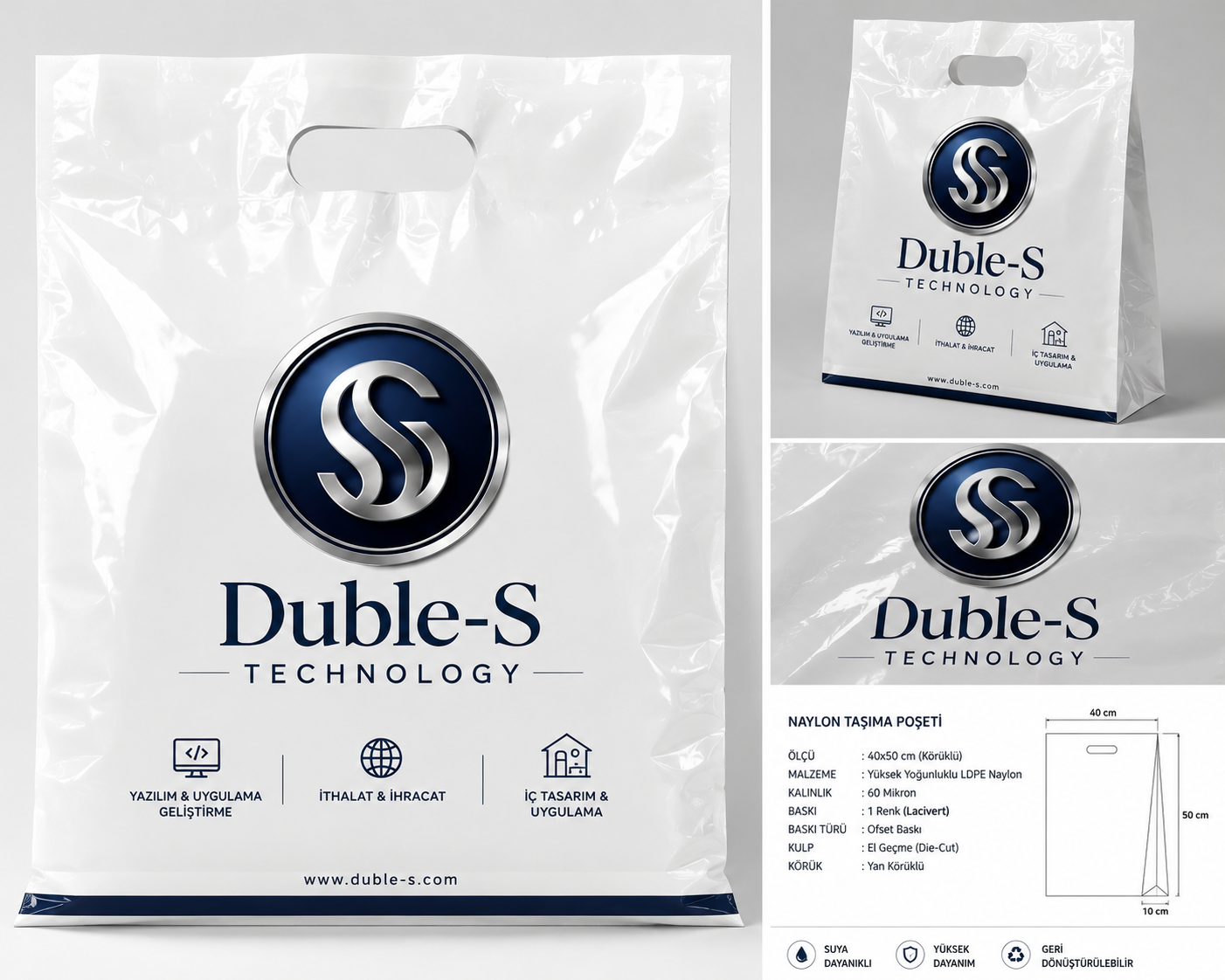Duble-S Naylon Taşıma Poşeti