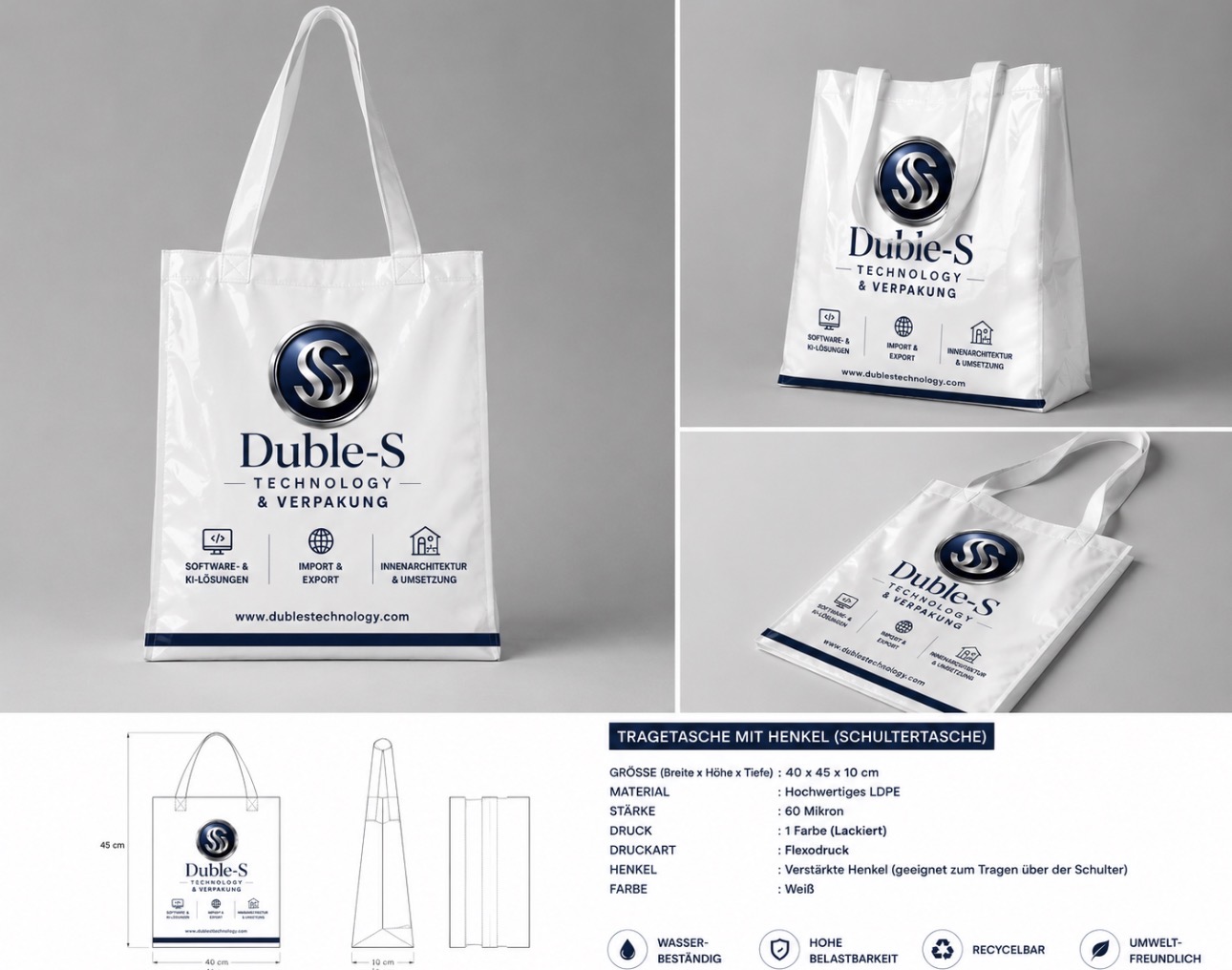 Duble-S Omuz Askılı Mağaza Poşeti
